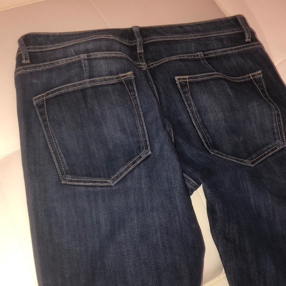 Elie Tahari denim jeans straight leg pleated seam